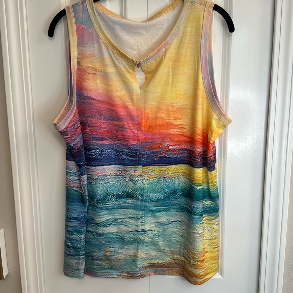 Jersey knit sleeveless top